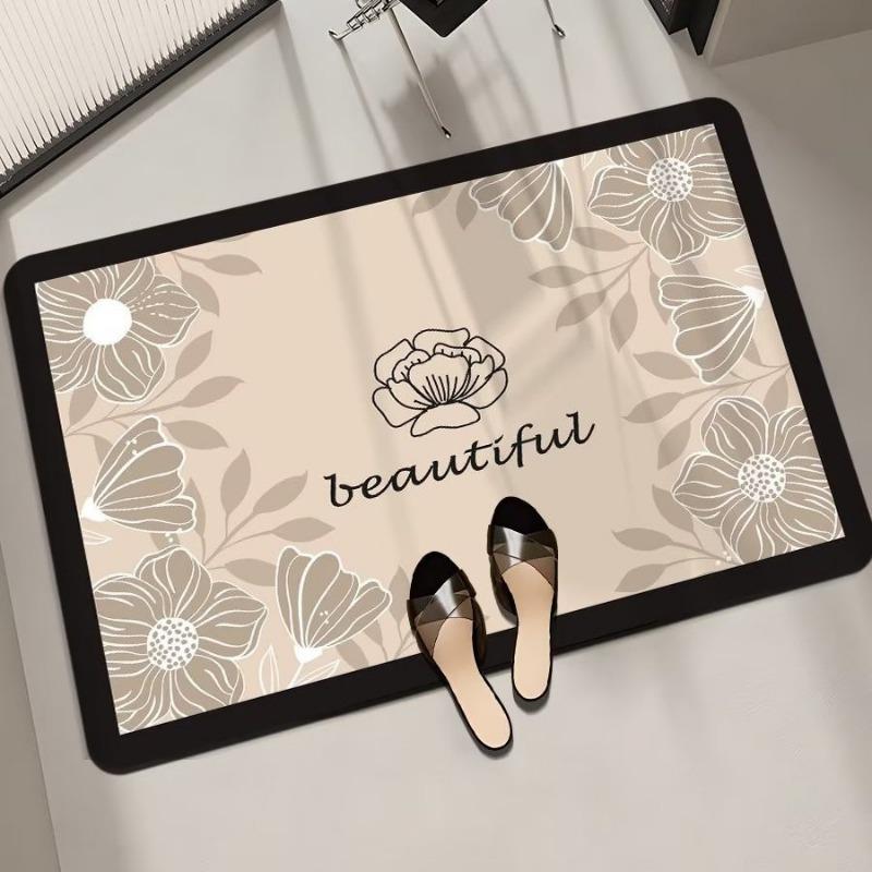 Thickened Bathroom Absorbent Floor Mat, Household Bathroom Door Mat, Non-slip Quick-drying Foot Pad, Door-to-door Mat Can Be Cut