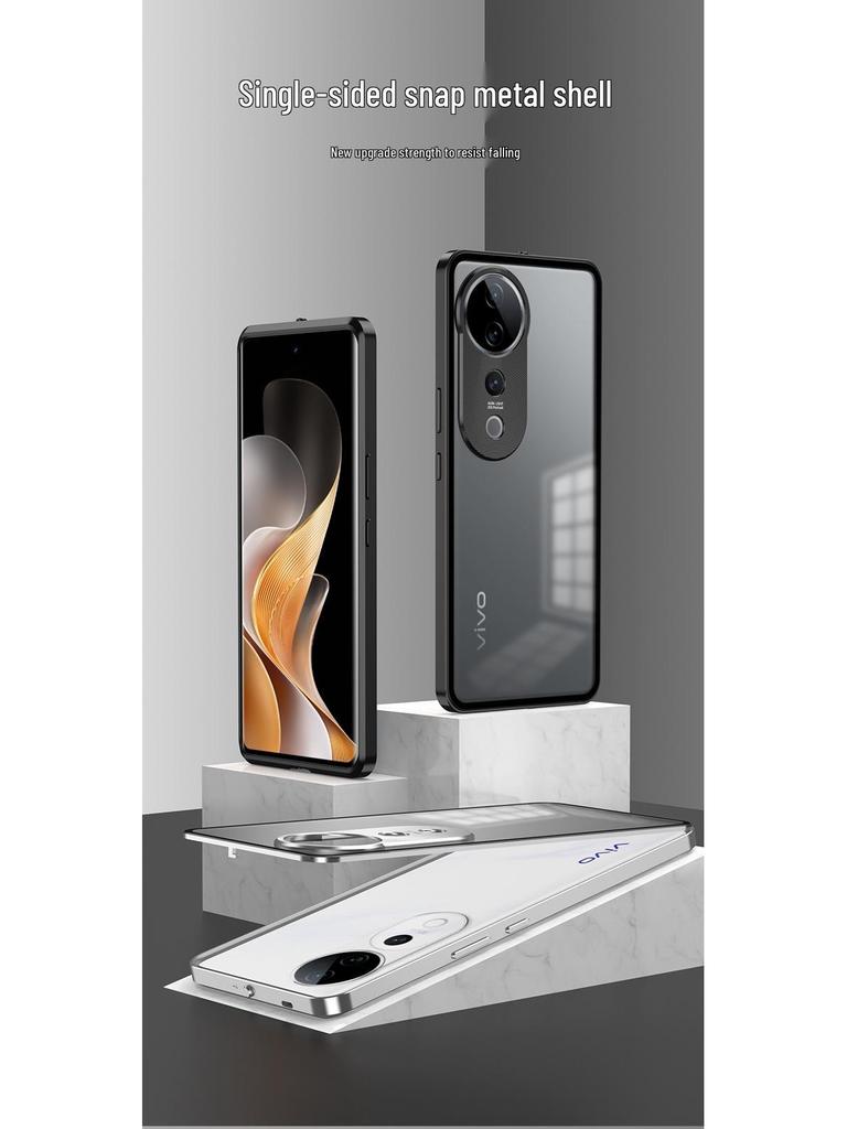 Vivo S30 Pro Metal Frame Snap-On Frosted Back Case with Lock Buckle for S20 V40