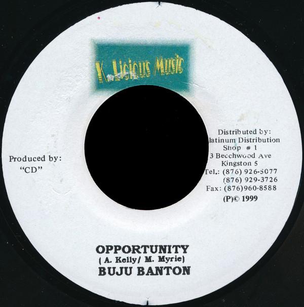 7inch Record BUJU BANTON / U.T. DREAD - Opportunity / Two Law NONE K..Licious Musi 1999 Jamaica Reggae, Ska & Dub Used