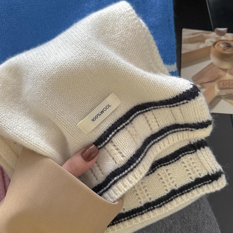 Winter Luxury Design Women Warm Knitted  Wool Scarf Solid Thicken Shawl Soft Cashmere Scarves Pashmina Neckerchief Blanket