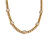 XY 968 Popular Arrivals Wrist Gold Jewelry High Quality Stainless Steel Cubic Zirconia Manual Polished Chain Bracelet Bangle