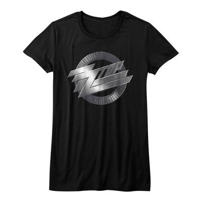 T-shirt musical pour femmes avec logo en métal ZZ Top