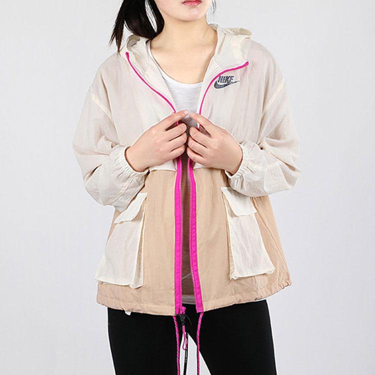 Nike Sportswear Icon Clash Casual Breathable Woven Hooded Jacket Women Jackets Flame-Pink CJ2296-110
