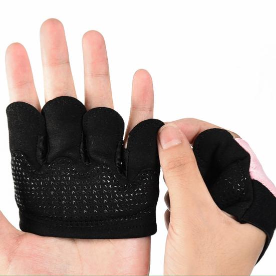 1 Paire Gants de Fitness Épaissis Perméables à la Sueur Anti-callosités Antidérapants Résistants à la Friction Quatre Doigts Gants d'Entraînement d'Haltérophilie Fourniture d'Extérieur