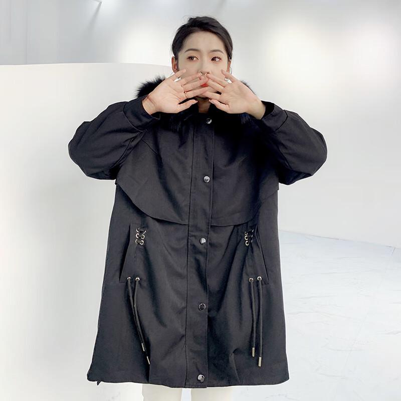 KAISER Women's Hooded Fox Fur & Rabbit Lined Winter Parka