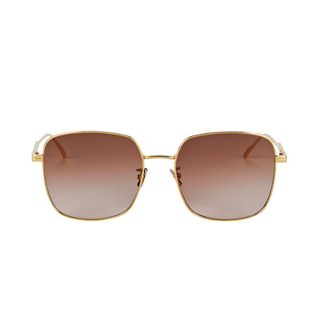Bottega Veneta Square Sunglasses Gold/Brown Women Eyewear BV1082SK-004