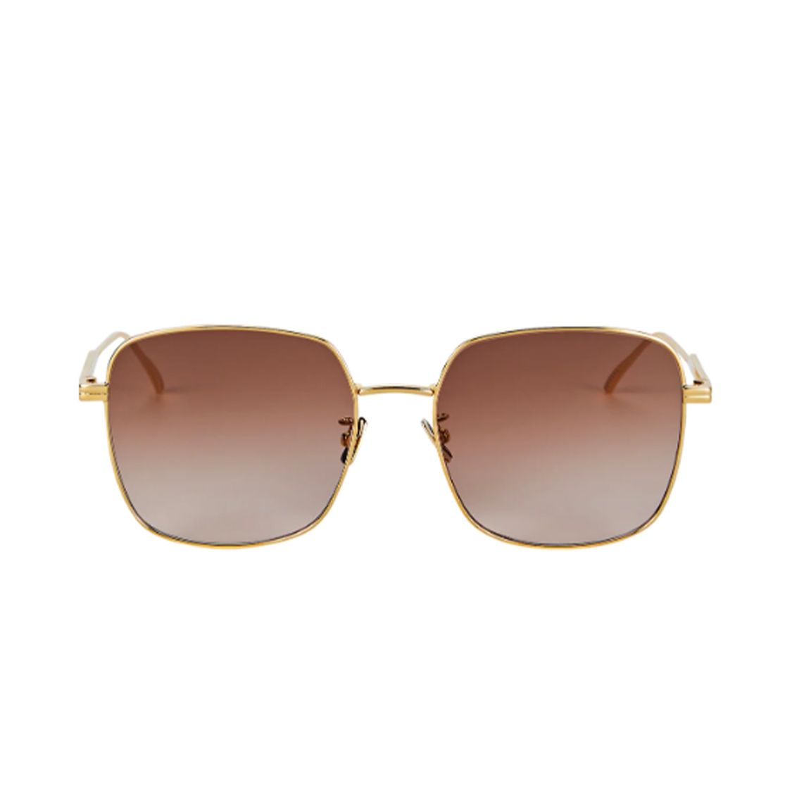 Bottega Veneta Square Sunglasses Gold/Brown Women