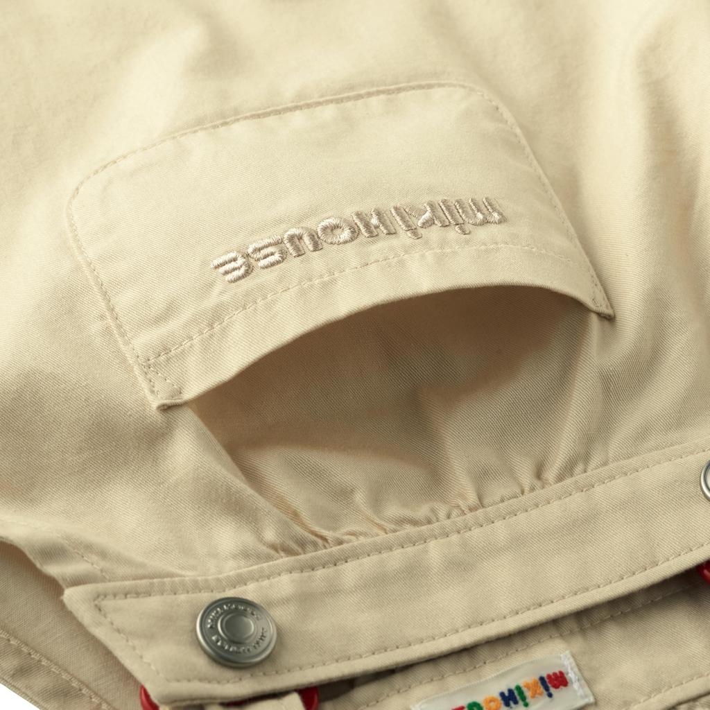 MIKI HOUSE Jumper Skirt, Logo, Solid Color, 100% Cotton, Girls' Baby/Kids' Clothing, Size S (70-80cm), Beige, 10-1829-685, Web Exclusive