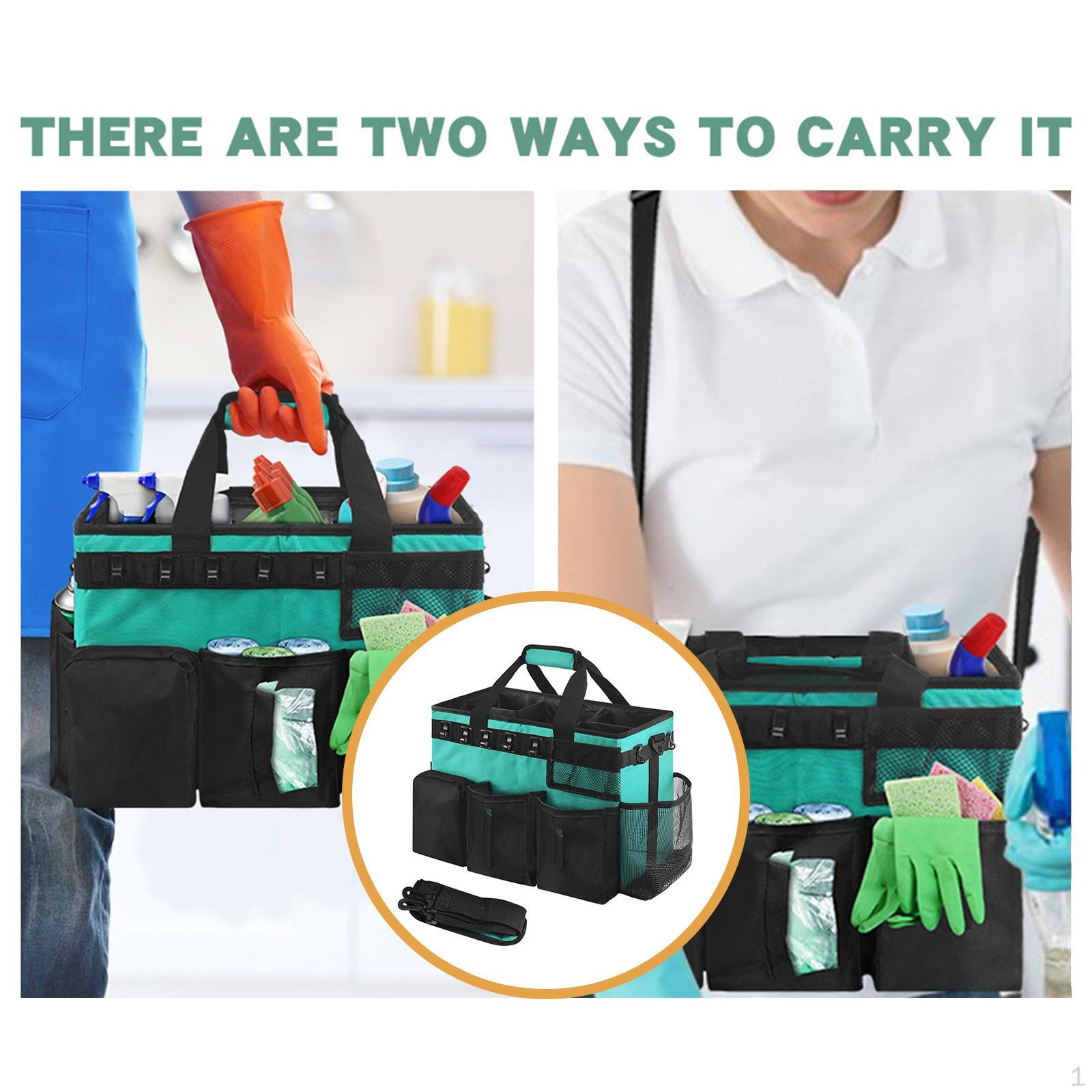 

Сумка-органайзер для уборки, регулируемые перегородки, водонепроницаемая сумка для инструментов, сумка-тоут для дома