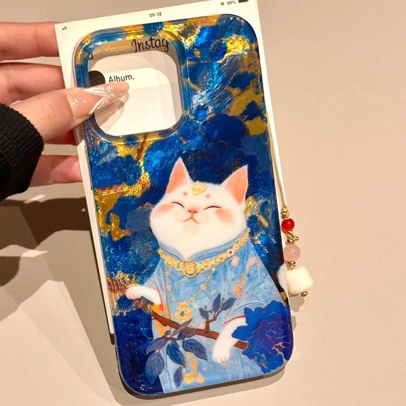 Cat in Traditional Dress with Gold Accents,Funda Phone Case For iPhone 17 Air 16 15 13 12 11 ProMax Pro Plus, Anti-Fall Cover