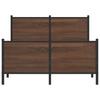 Metal Bed Frame Without Mattress Brown Oak Effect 120 X 190 Cm