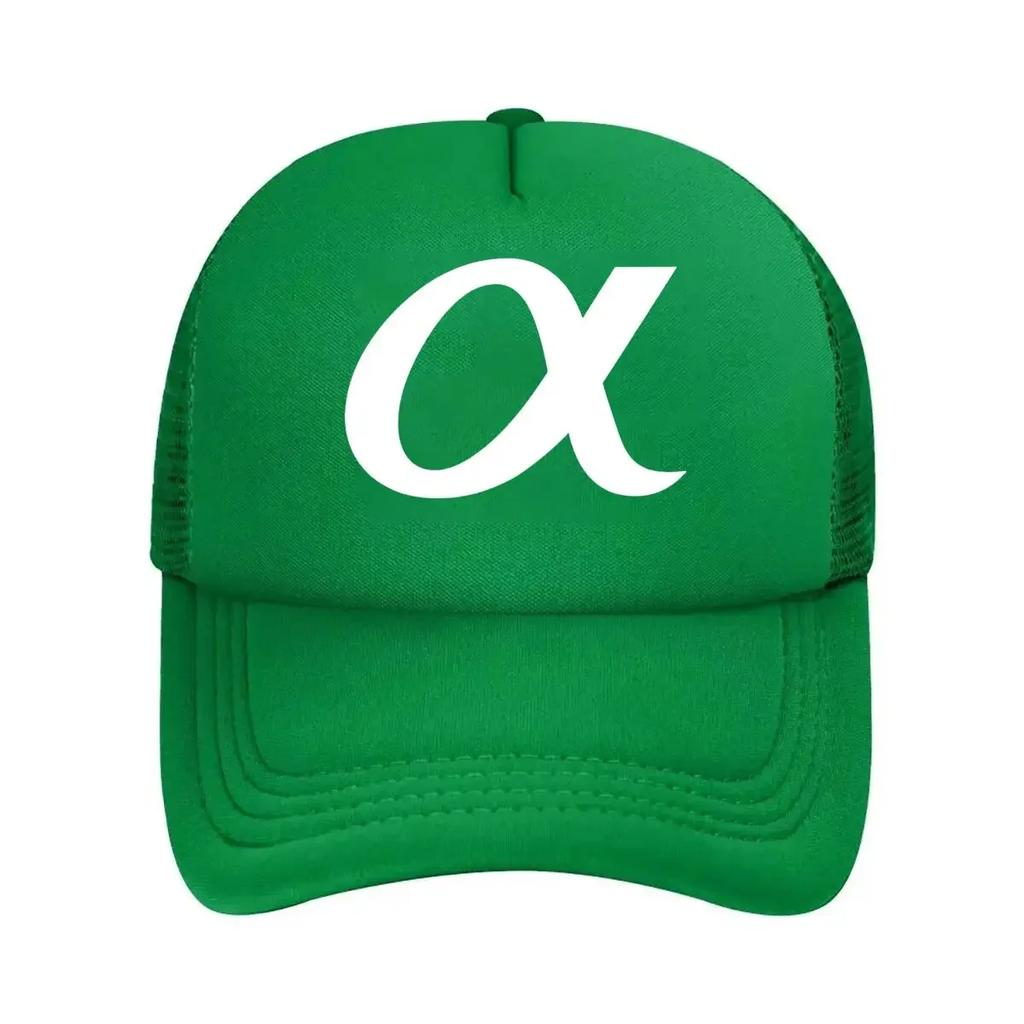 Alpha Symbol Minimalist  Inspired Greek Letter Art Design Mesh Baseball Cap