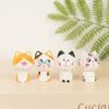 Lucky Cat Small Figurine Wooden Craft Home Office Decor Gift For Celebrations