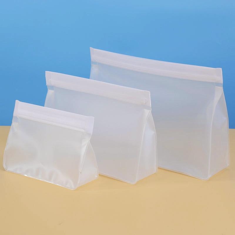 Reusable Food Storage Bag Upgrade Leakproof Top Stand Up Freezer Sandwich Ziplock Bag Silicone Peva Food Preservation Shut Bag