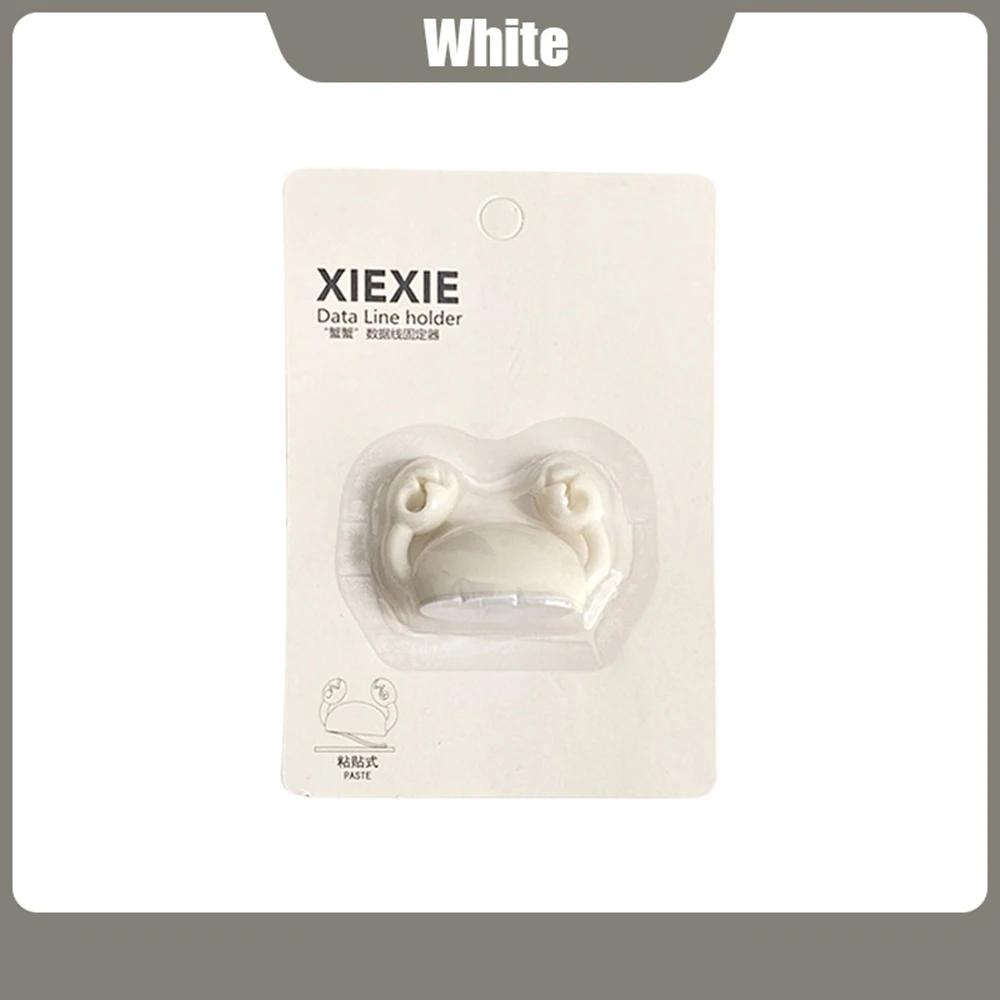 2025 NEW Cute Crab Desktop Data Cable Manager Fixing Clip Organizer Multifunctional Hook Desk Home Essential for Tidying Up