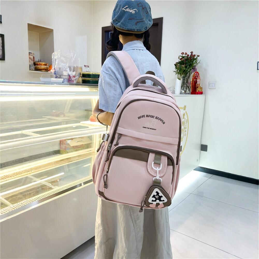 Schoolbag Mori small fresh large-capacity student schoolbag women's high-value color matching backpack fashionable versatile commuter backpack