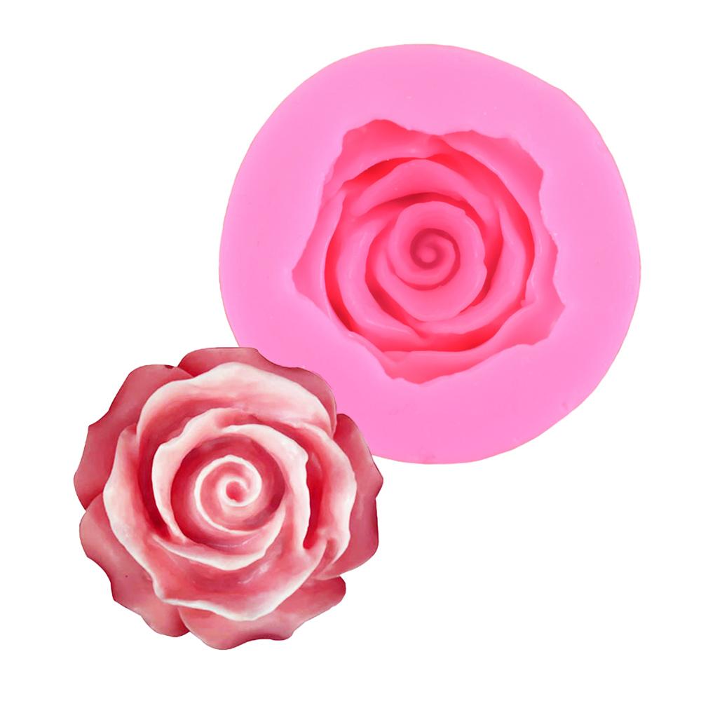 DIY 3D Rose Silicone Cake Mold Flower Fondant Mold Cupcake Candy Chocolate Decoration Baking Tool Clay Plaster Molds