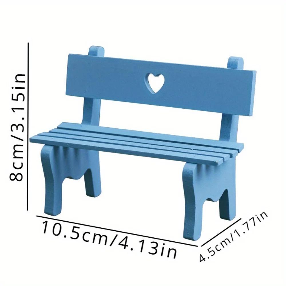 2PCS Dollhouse Miniature Furniture Wooden Garden Beach Chair Model for Dolls House Accessories Decor Toy Fairy Garden Home Decor