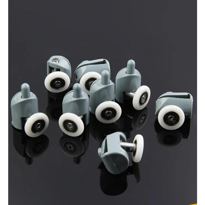 

8Pcs/set Roller Wheels Bathroom Roller Wheel Runner Shower Room Accessories Bearing Roller Wheel with Block Set 19mm&6mm сірий колір
