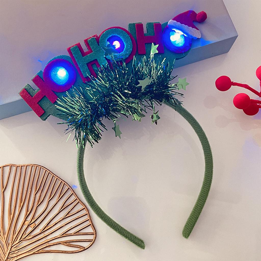 LED Luminous Christmas Headband for All Age New Year Party Hairband Festive Celebration Party Props Holiday Hair Decors