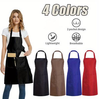 Zástěra na bryndáček, unisexové zástěry nastavitelné odolné se 2 kapsami Kuchyňská zástěra na vaření pro šéfkuchaře, zástěra na kreslení BBQ