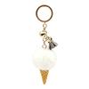 Ice Cream Pendant with Metal Ring Plush Keychain for Backpacks, Fluffy Cone Backpack Decoration Bag Charm, Decorative Women
