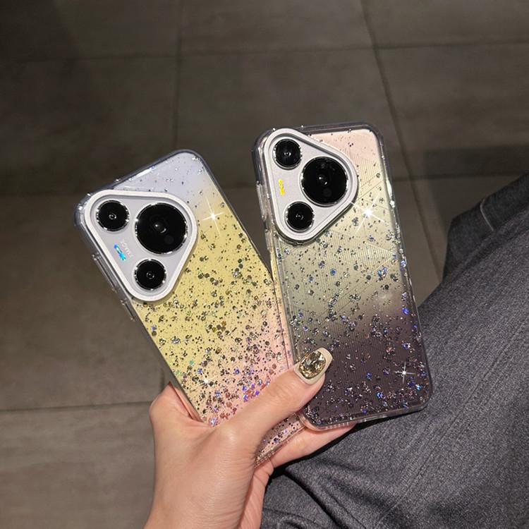 Starry Sky Glitter Is Suitable for Huawei Pura70ultra Bright Mobile Phone Case Gradual Change Mate60pro Anti-drop Protective Case