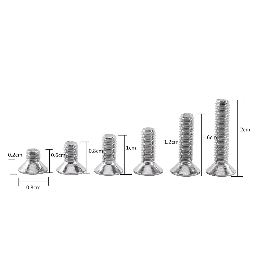 M4 A2 Stainless Steel Hex Socket Screws Bolt With Hex Nuts Assortted Set(Flat head)
