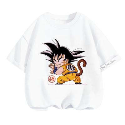 Summer 3-14 Children T Shirt Dragon Ball Z Son Goku Anime Teen Clothes Fashion Casual T-shirt Boy Clothing Tshirt Kids Tops