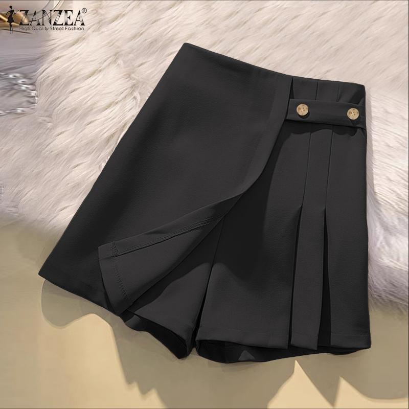 ZANZEA Women Casual Solid Color Loose Summer Shorts