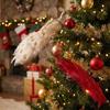 Glitter Clip on Peacock Tree Decor Glimmering Feathered Soft Fluffy Faux Peacock Tree Hanging Built-In Clip Long Tail
