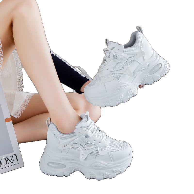 Inner heightening leather dad shoes trendy shoes 22 autumn new platform casual sports