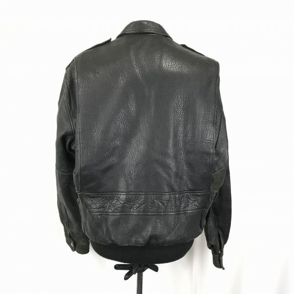 EXPRESSO Made in France Genuine Leather Flight Jacket Black Men’s ML Outerwear(USED)