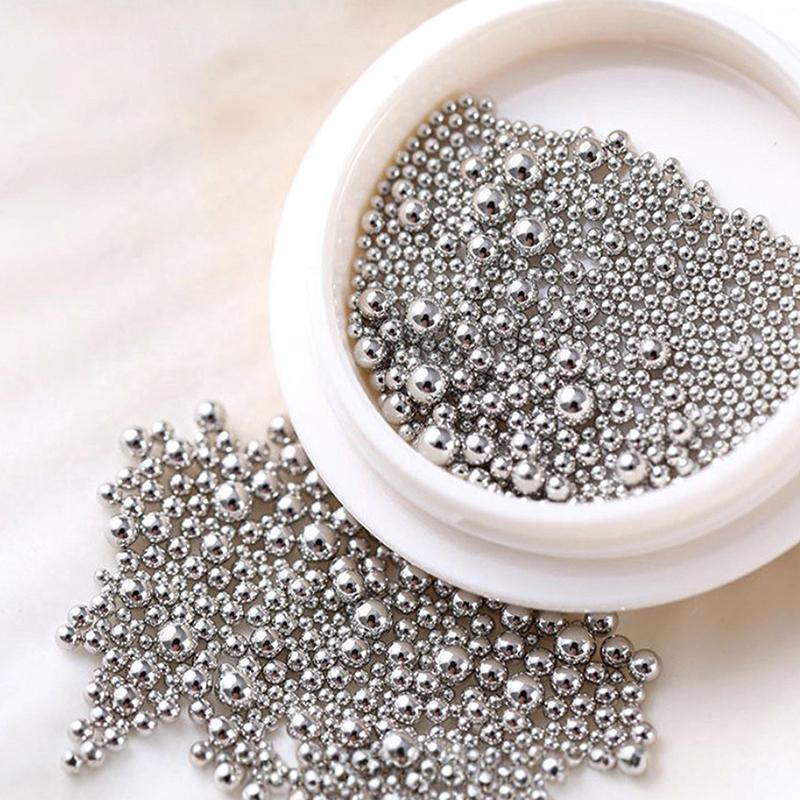 1 Box Mixed Sizes Mini Steel Ball Metal Micro Caviars Alloy Nail Art Jewelry Manicure Accessories Diy Ornaments