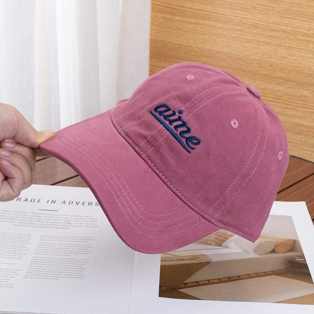 Autumn and Winter Simple Embroidery Letter Polished Cotton Baseball Hat Men's and Women's Big Head Circumference Casual Soft Top Thermal Cap