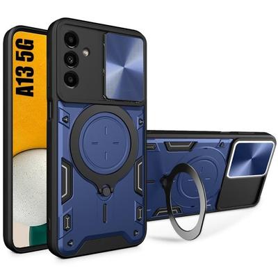 Case for Samsung Galaxy A13 5G Navy Blue Shockproof Anti-Scratch with Metal Stand and Camera Protection