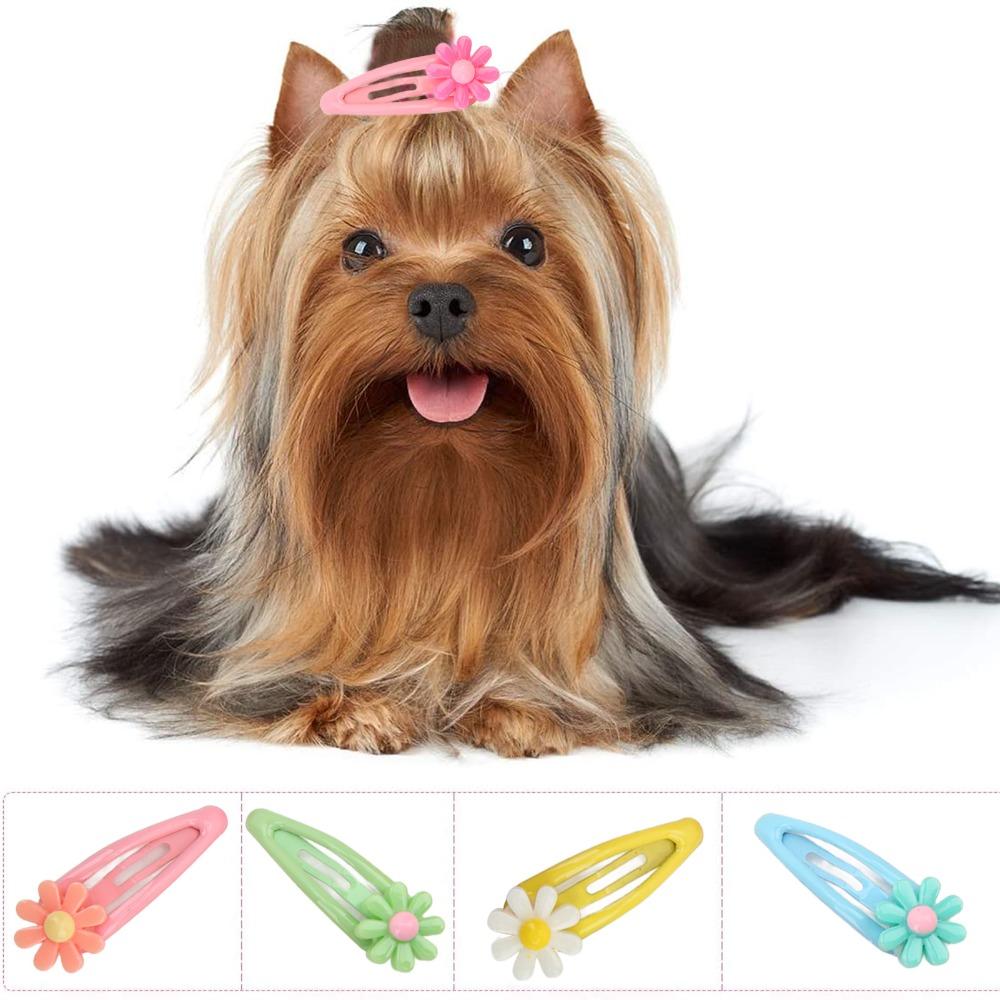 20pcs 3cm Width Dog Hair Flower Mini Size Mini Hair Barrette Cute Look Heart BB Clip Hair Styling