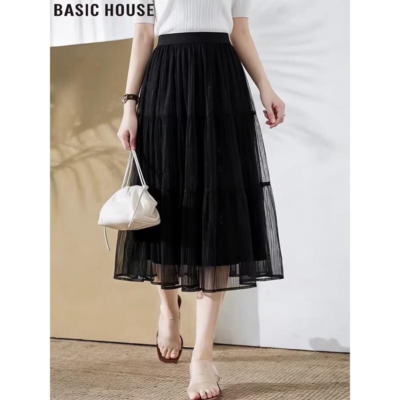 Basic House French A-line Mesh Cake Skirt XL