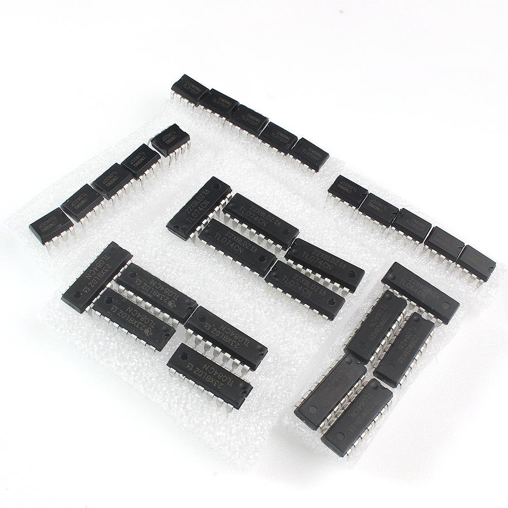30PCS Integrated Circuits Electronic Kit TL062 TL064 TL072 TL074 TL082 TL084 Audio Amplifier IC Chip 6 Types*5pcs