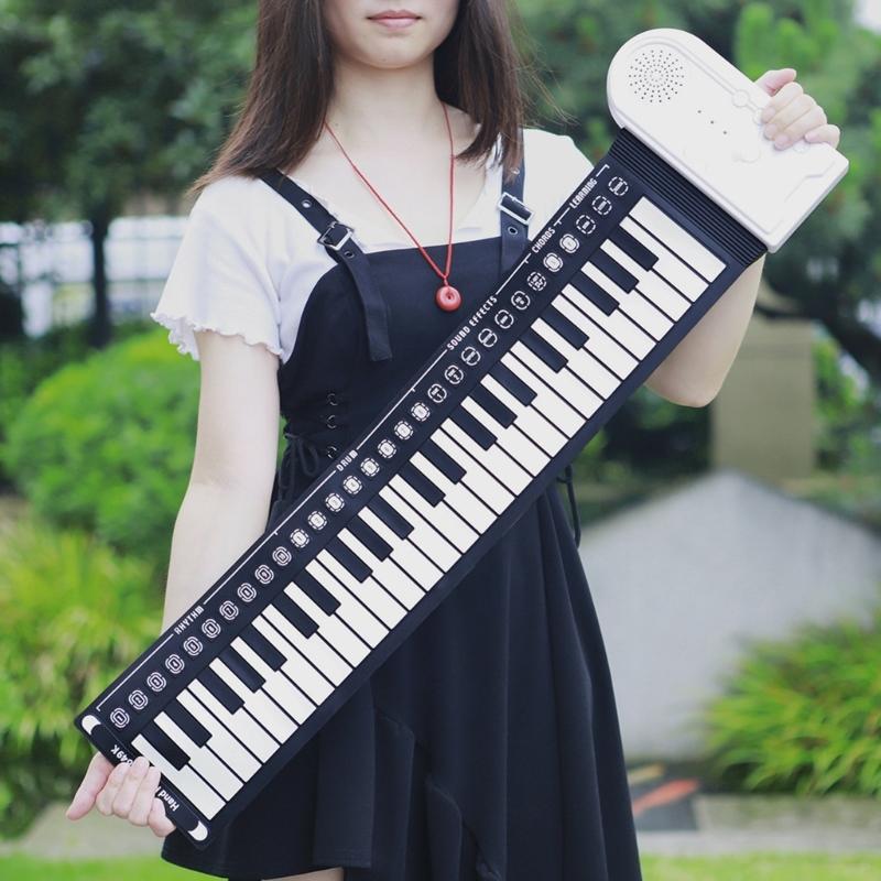 Multifunctional 49 Key Roll Up Piano Foldable Portable Electronic Piano Music Instrument for Beginner Kid Adult