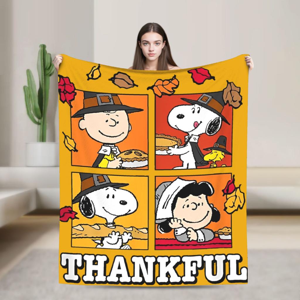 Snoopy Santa Merry Christmas Blankets Fleece Summer Multi-function Lightweight Thin Throw Blankets for Home Office Bedspread
