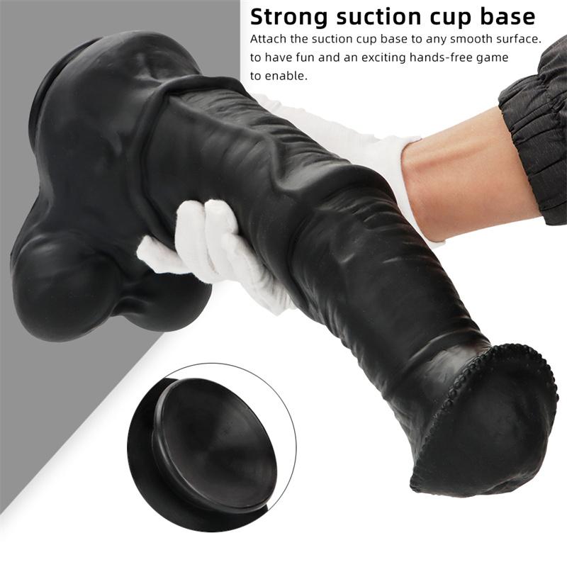 Kvinnes svarte hest Dildo Overdimensjonert bakgård Analplugg Analplugg Onanienhet Simulering Dildo Silikon Myk Anal Expander