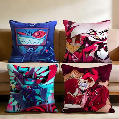 H-Hazbin H-Hotel Anime Cushion Cover Home & Car Multi-Scene Pillow Cover - Reversible, Soft & Durable for Daily Use