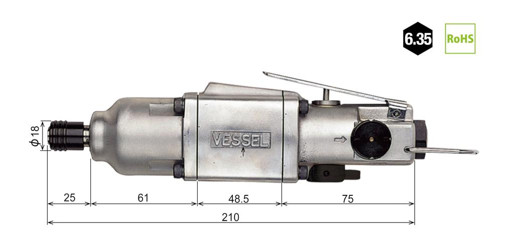VESSEL Air Impact Driver, Type, GT-S6.5D