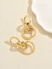 Gold Color Interlocking Circle Drop Earrings Chunky Statement Dangle Earrings Minimalist Daily Wear Jewelry For Women