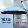 Yu Zhong Dual-Use Large Folding Umbrella for Men & Women, Sun & Rain Protection, Black Glue Shade, Perfect Gift.