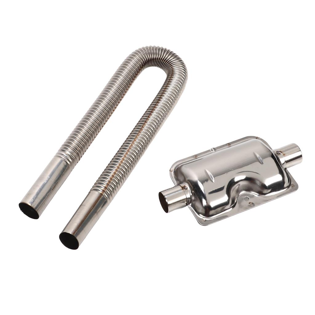 Parking Air Heater Exhaust Pipe with Muffler Stainless Steel Fuel Tank Diesel Gas Vent Hose 2.5cm Inner Diameter 60cm