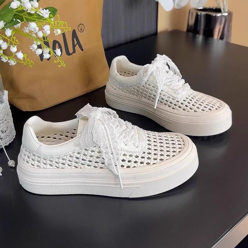 Summer Braided and Hollowed-out Thick-soled Crocs Women's Shoes and Thin Sneakers Are Breathable
