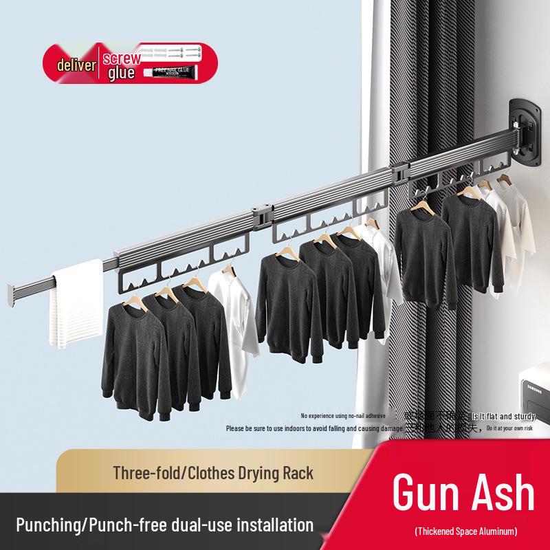 Retractable Wall-Mounted Multi-Functional Indoor Drying Rack