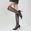 Women's Fishnet Knee Highs Stockings Hollowed Out Calf Socks Mesh Net Trouser Socks Cosplay Costumes Stockings Hosiery